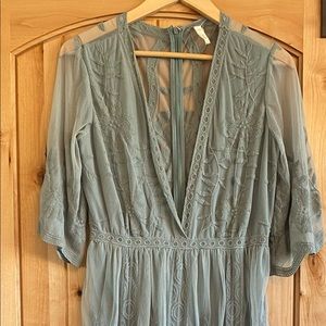 Sage Green Lace Romper